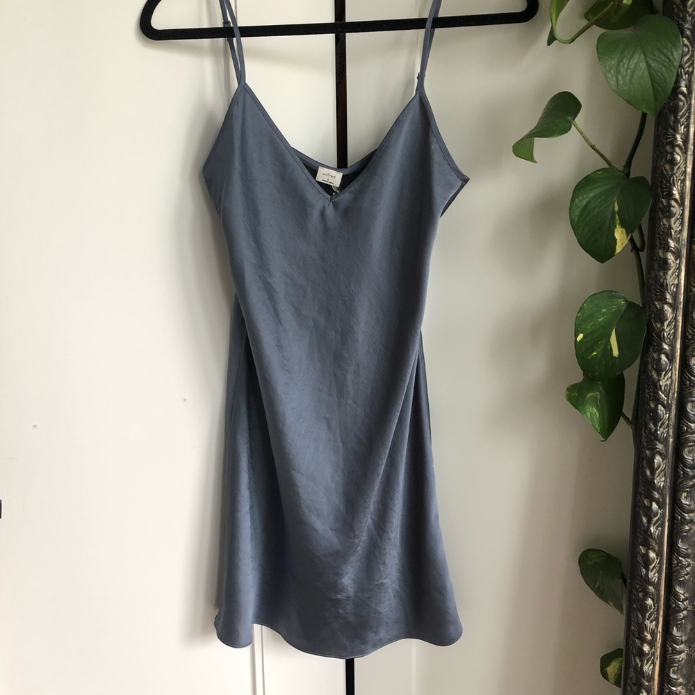 Aritzia Slip Mini Dress in Slate Blue